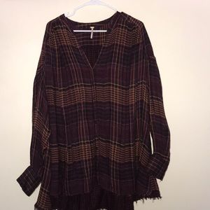 Free People Plaid Fall Tunic / Top
